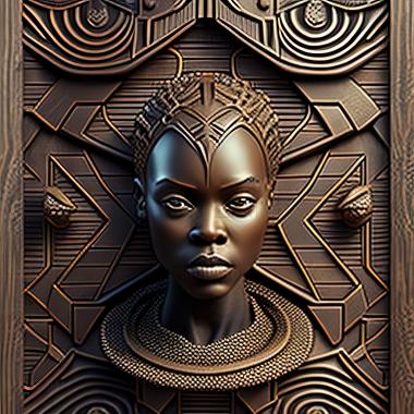 3D model Okoye Black Panther actress Danai Gurira (STL)